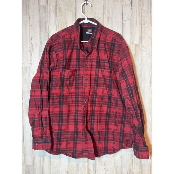 Ridgecut Mens Red and‎ Black Checkered Long Sleeve Thick Shirt XL - Picture 1 of 3